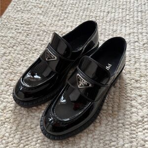 Prada Glossy Black Loafers